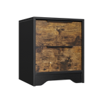 Black Wooden Nightstand with Two Drawers for Bedrooms and Other Places. W328127497-djyc