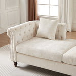 81-inch Chenille Face-to-face Chaise Lounge with Two Pillows,Nailhead trim,Button Tufted Design and Rolled Arms for Lounge, Living room and Office W834S00315-djyc