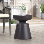 Modern Pedestal End Table – Lightweight Concrete, Half-Sphere Top, No Assembly, 17.75” 73454-djyc