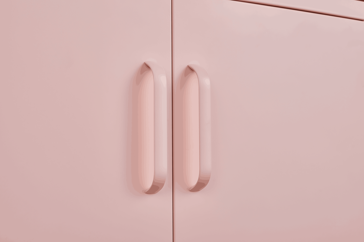 Pink Steel Double Door Cabinet with Handles, With Removable Dividers and Adjustable Height. Suitable for Living Room, Office, Bedroom, Study and Other Places. W328P195208-djyc