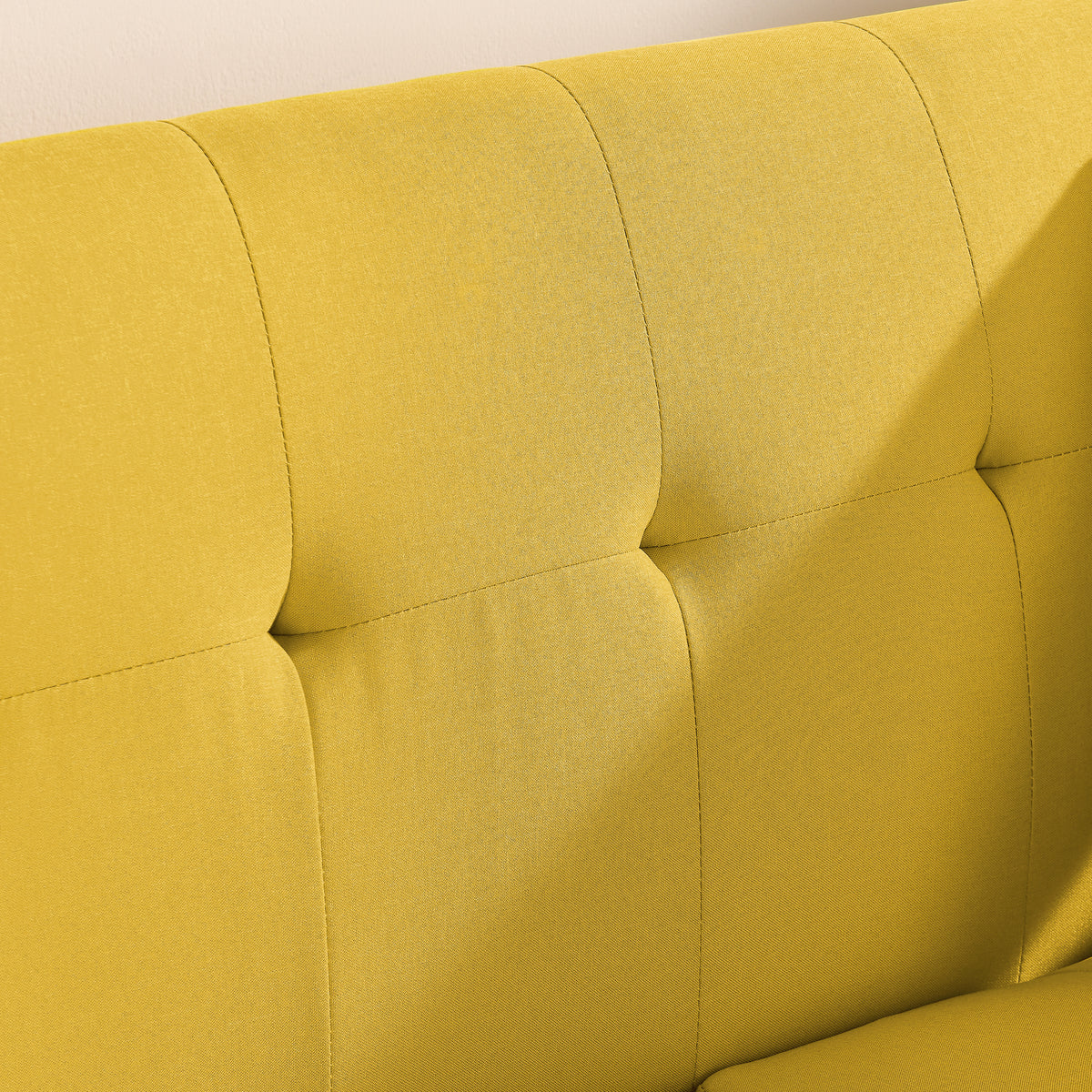 Loveseat Sofa, Mid Century Modern Decor Love Seat Couches for Living Room, Button Tufted Upholstered Small Couch for Bedroom, Solid and Easy to Install Love Seats Furniture, Yellow W487P189545-djyc