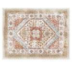 Large Area Rug 9 x 12 ft Anti-Skid Tear-Resistant Floor Mat Vintage Brown Red-T3342P475361