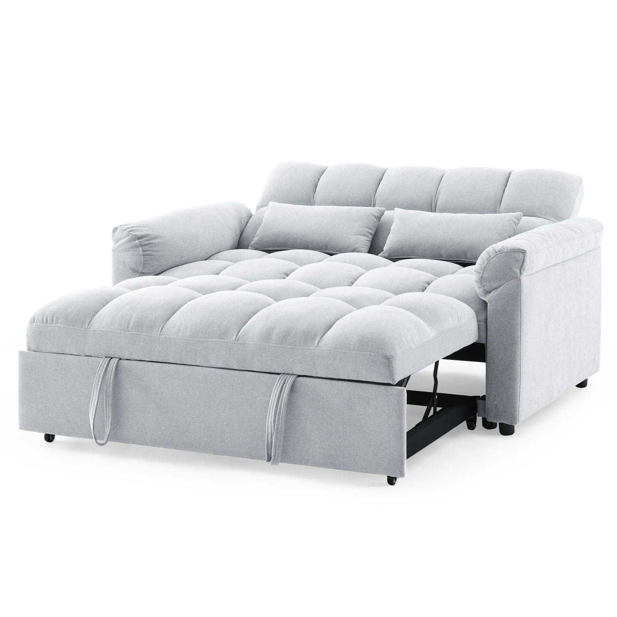 Loveseats Sofa Bed with Pull-out Bed,Adjsutable Back,Light Grey W487109970-djyc