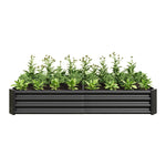 Raised Garden Bed Outdoor, 6×3×1ft , Metal RaisedRectangle Planter Beds for Plants, Vegetables, and Flowers - Black W84091002-djyc