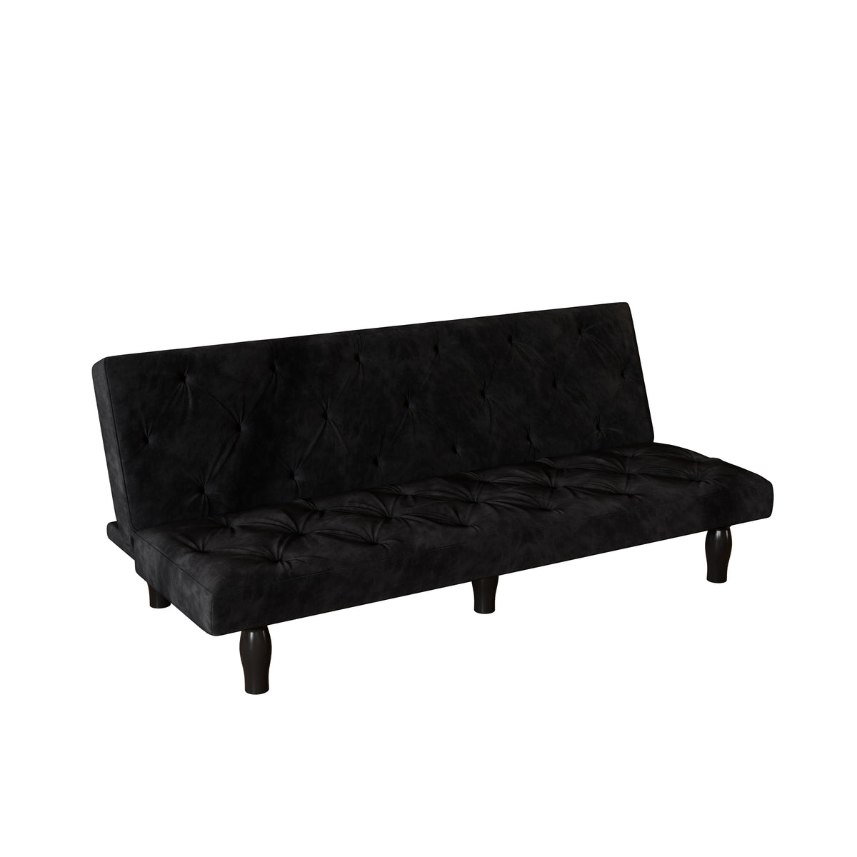Sofa-to-Bed Evolution: 66" Black Velvet Sofa Bed Transforms Seamlessly, Ideal for Family Living Rooms, Apartments, and Bedrooms W127860390-djyc