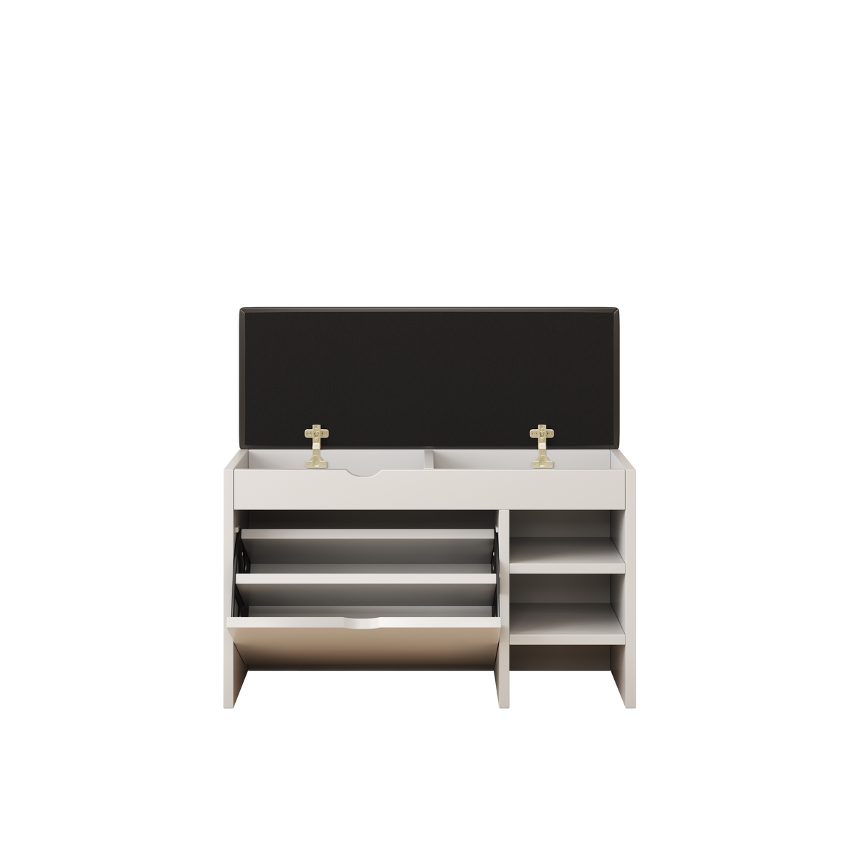 31.49 inches white shoe stool, soft cushion, soft and comfortable cushion, can be placed in the door, bedroom and other scenes W1278P185557-djyc