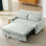 57.48' Pull-out Sofa Bed Convertible Couch 2 Seat Loveseat Sofa Modern Sleeper Sofa with Two Throw Pillows and USB Ports for Living Room, Light Grey-Green(Old Sku:WF317760AAE) N719P185194E-djyc