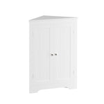 Floor Corner Cabinet with 2 Doors and Adjustable Shelves, Freestanding Narrow Cabinet Organizer, Corner Storage Cabinets for Bathroom, Kitchen, Living Room, or Bedroom, White W808P175911-djyc