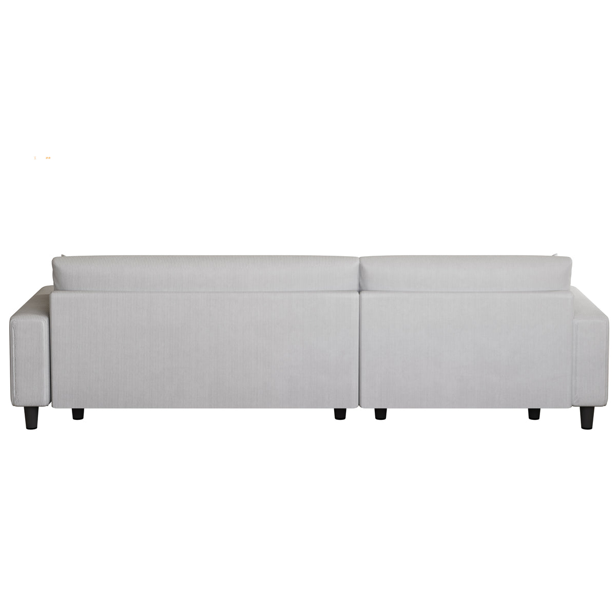 Space-Saving 93-Inch Grey Corduroy Sofa Bed with Two Matching Pillows - Perfect for Living Room or Apartment, Ensuring a Neat and Uncluttered Space W1278S00025-djyc