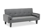 Sofa with Dual Functionality: 72" Dark Grey Cotton Linen Convertible Sofa Bed Including Two Bonus Pillows, Ideal for Family Living Rooms W127843493-djyc