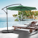 Best Choice Products 10ft Offset Hanging Market Patio Umbrella w/Easy Tilt Adjustment, Polyester Shade, 8 Ribs for Backyard, Poolside -( Dark green ) W640P234554-djyc