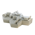 54''L Chenille Sponge single sofa,No Assembly Required,Fluffy Modern Sleeper Chair for Living room, Bedroom, Lounge and Projection Room W834P221045-djyc