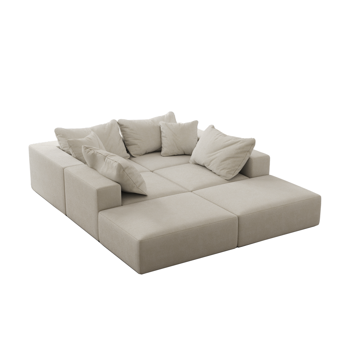 Oversized sponge cloud sofa,Modern Upholstered Sectional Sofa Couch Set,Modular 162" L Shaped Sectional Living Room Sofa Set With 6 Pillows,Free Combination Sofa Couch for Living Room,Bedroom W834S00324-djyc