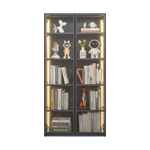 Best selling new design double door metal glass display storage cabinetwith light strip for living room W2385P152311-djyc