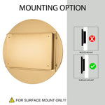 31.5 Inch Surface Mount Round Metal Framed Medicine Cabinet with Mirror and Adjustable Shelves Black Wall Mirror with Storage for Bathroom, Matte Gold W1435P194675-djyc