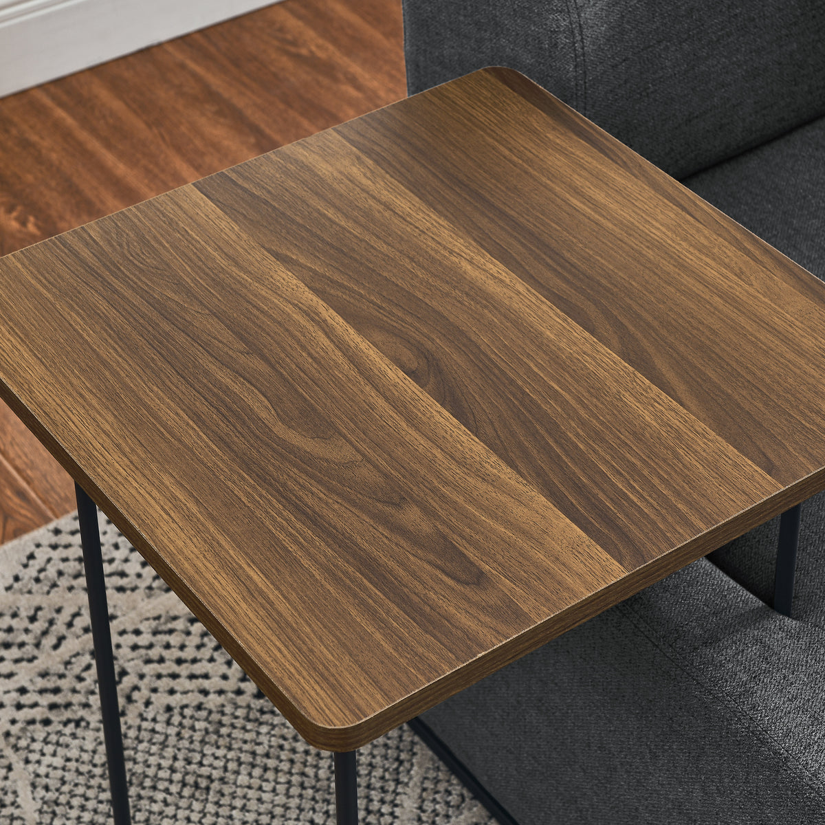 Linen Fabric 3 Seat Sofa with Two End Tables and Two Pillows, Removable Back and Armrest, Morden Style Upholstered 3-Seat Couch for Living Room W487139512-djyc