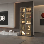 Best selling new design double door metal glass display storage cabinetwith light strip for living room W2385P152311-djyc