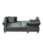 81-inch Chenille Face-to-face Chaise Lounge with Two Pillows,Nailhead trim,Button Tufted Design and Rolled Arms for Lounge, Living room and Office W834S00318-djyc