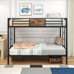 Twin Over Twin Size Metal Bunk Bed Black W84083686-djyc