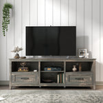 70 Inch Length TV Stand for Living Room and Bedroom, with 2 Drawers and 4 High-Capacity Storage Compartment,Black Pine W881123503-djyc