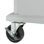 Kitchen Island with Drop Leaf, 53.9" Width Rolling Kitchen Cart on Wheels with Internal Storage Rack and 3 Tier Pull Out Cabinet Organizer, Kitchen Storage Cart with Spice Rack, Towel Rack (Grey Blue) WF312383AAG-djyc