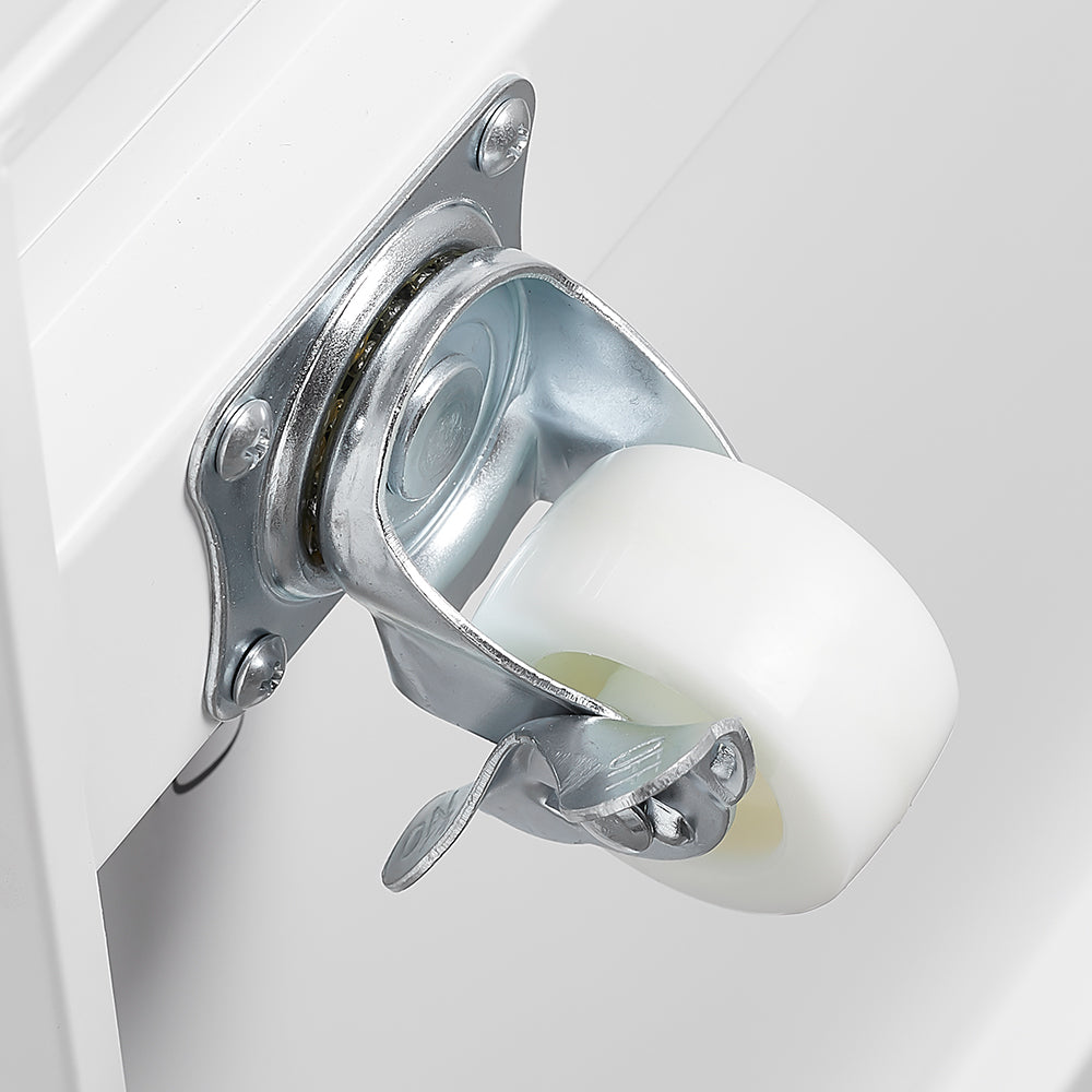 Metal Printer Stand with Storage Mobile Printer Tables for Small Spaces with Door Adjustable Shelf File Cabinet on Wheels for Home Office (White) W1247110443-djyc