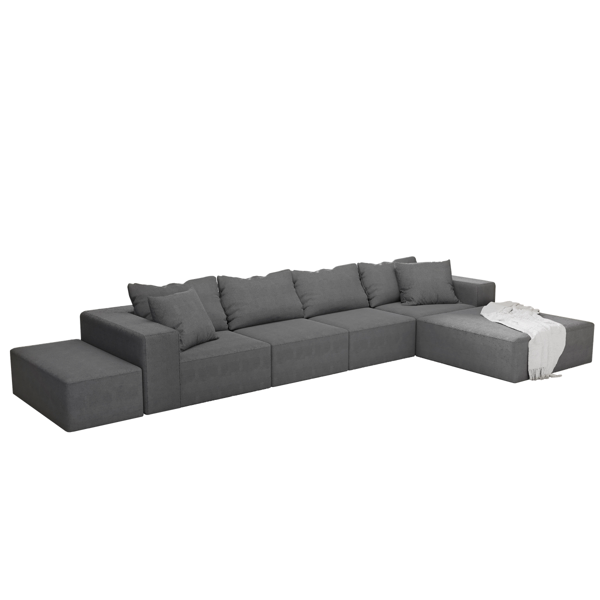 Modern Upholstered Sectional Sofa Couch Set,Modular 132" L Shaped Sectional Living Room Sofa Set With 6 Pillows,Free Combination Sofa Couch for Living Room,Bedroom W834S00312-djyc