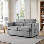 Loveseats Sofa Bed with Pull-out Bed, Adjsutable Back and Two Arm Pocket,Grey W48766862-djyc