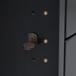 Kitchen cart with Rubber wood desktop rolling mobile kitchen island with storage and 5 drawers 53 Inch length (Black) WF297003AAB-djyc