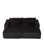 87" Oversized Sectional Lounge Chaise,No Assembly Required,Cloud Plush Loveseat with two Removable Footstool,Fluffy Modern Sleeper Chair for Indoor Living Room Bedroom W834S00333-djyc