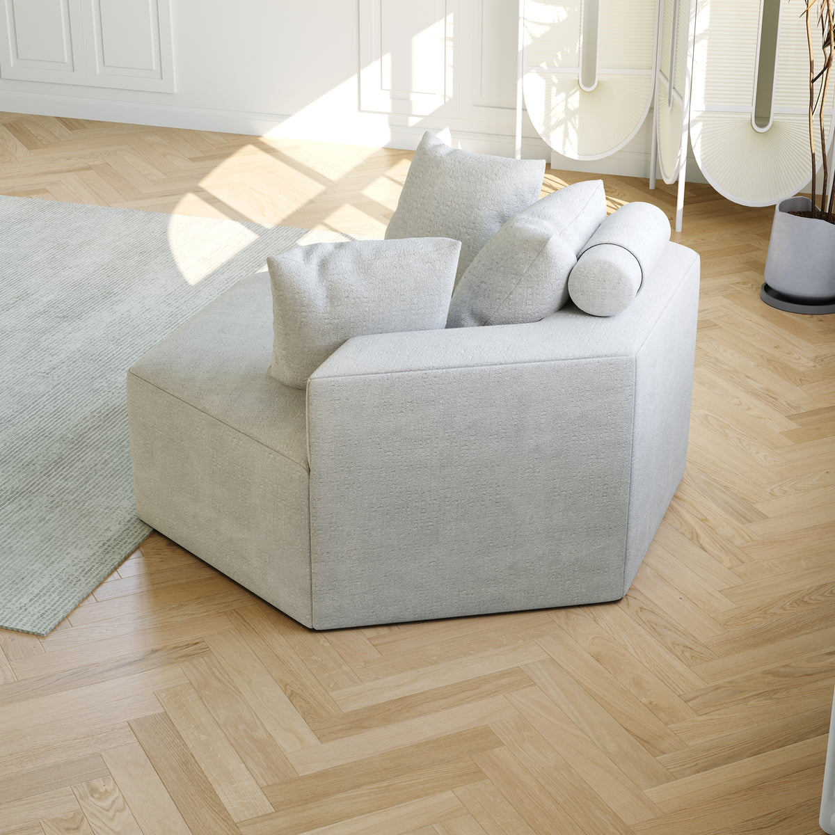 54''L Chenille Sponge single sofa,No Assembly Required,Fluffy Modern Sleeper Chair for Living room, Bedroom, Lounge and Projection Room W834P221045-djyc