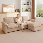 Cloud Couch Sectional for Living Room L Shaped Couch Modular Sectional Sofa Chenille Fabric for Apartment-W1359S00064