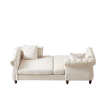 81-inch Chenille Face-to-face Chaise Lounge with Two Pillows,Nailhead trim,Button Tufted Design and Rolled Arms for Lounge, Living room and Office W834S00315-djyc