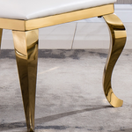 Leatherette Dining Chair with Oval Backrest Set of 2, Stainless Steel Legs. Size: 22"Lx26"Dx44"H W124157599-djyc