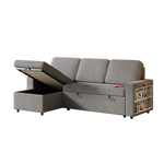 85.8" Pull Out Sleeper Sofa L-Shaped Couch Convertible Sofa Bed with Storage Chaise And Storage Racks,With USB Port And T-pyce Port W834S00268-djyc