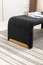 New Boucle Fabric Loveseat Ottoman Footstool Bedroom Bench Shoe Bench With Gold Metal Legs,Black W52762543-djyc
