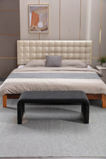 New Boucle Fabric Loveseat Ottoman Footstool Bedroom Bench Shoe Bench With Gold Metal Legs,Black W52762543-djyc