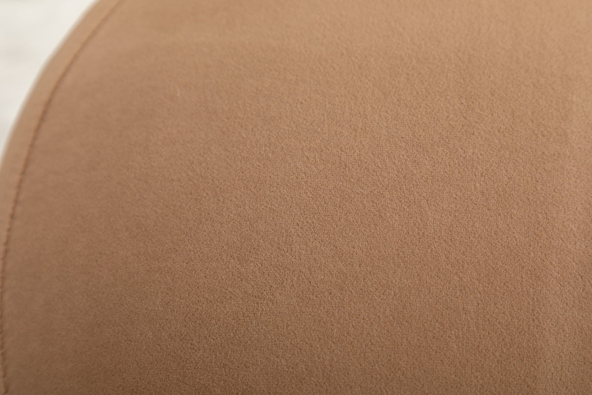 006-Soft VelvetRound Ottoman Footrest Stool,Coffee W527121862-djyc