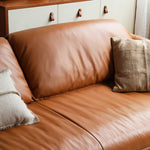 Luxurious Brown Genuine Leather & Faux Leather Sofa - Ultimate Comfort & Style Hersa-1618
