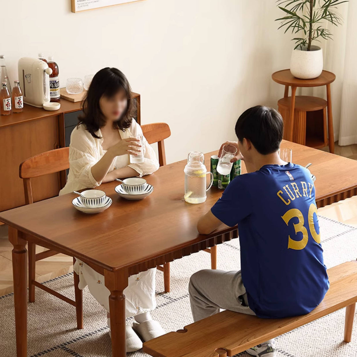 Elegant Natural Cherry Wood Table - Timeless Design & High-Quality Craftsmanship Hersa-1620