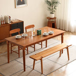 Elegant Natural Cherry Wood Chair with Stylish Rattan Design Hersa-1621