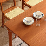 Elegant Natural Cherry Wood Chair with Stylish Rattan Design Hersa-1621