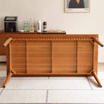 Elegant Natural Cherry Wood Chair with Stylish Rattan Design Hersa-1621