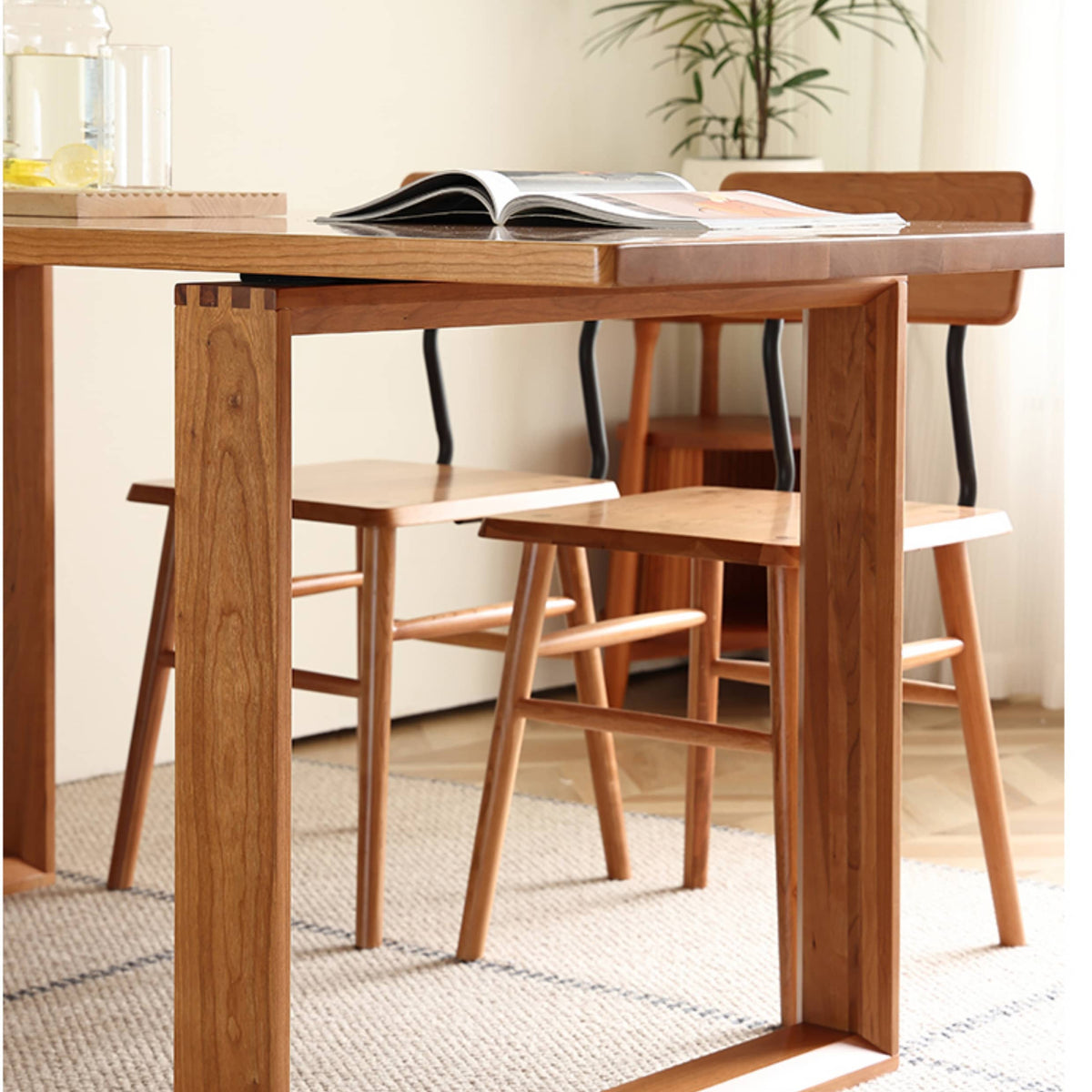 Elegant Chair in Natural Cherry Wood - Stylish & Durable Seating Hersa-1624