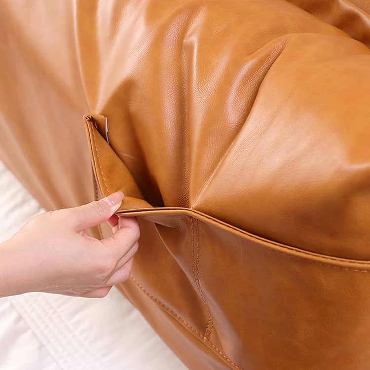 Luxurious Bed Frame - Rich Brown Faux Leather vs Genuine Leather Options Hersa-1625