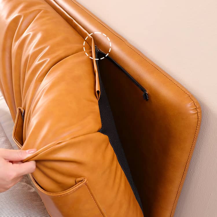 Luxurious Bed Frame - Rich Brown Faux Leather vs Genuine Leather Options Hersa-1625