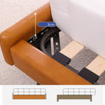 Luxurious Bed Frame - Rich Brown Faux Leather vs Genuine Leather Options Hersa-1625