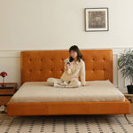 Luxurious Brown Faux & Genuine Leather Bed - Ultimate Comfort & Style Hersa-1626