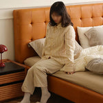 Luxurious Brown Faux & Genuine Leather Bed - Ultimate Comfort & Style Hersa-1626