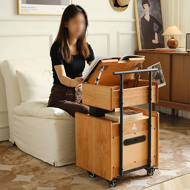 Natural Cherry Wood Tea Table - Elegant and Timeless Design Hersa-1629